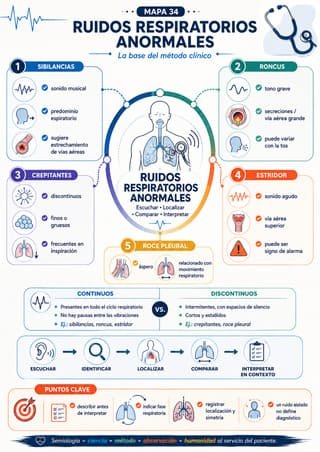 Mapa mental: Ruidos Respiratorios Anormales
