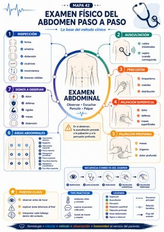 Mapa mental: Examen Físico del Abdomen paso a paso