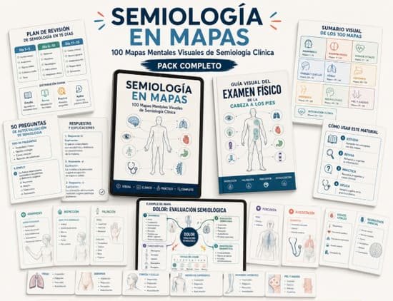 Semiología en Mapas — pack completo: 100 mapas mentales visuales + 4 bonos